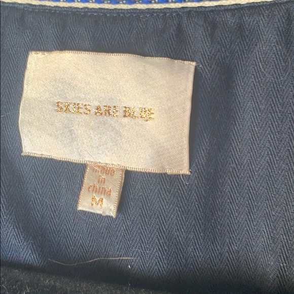 Skies are blue embroidered navy blue jacket M - Picture 2 of 7